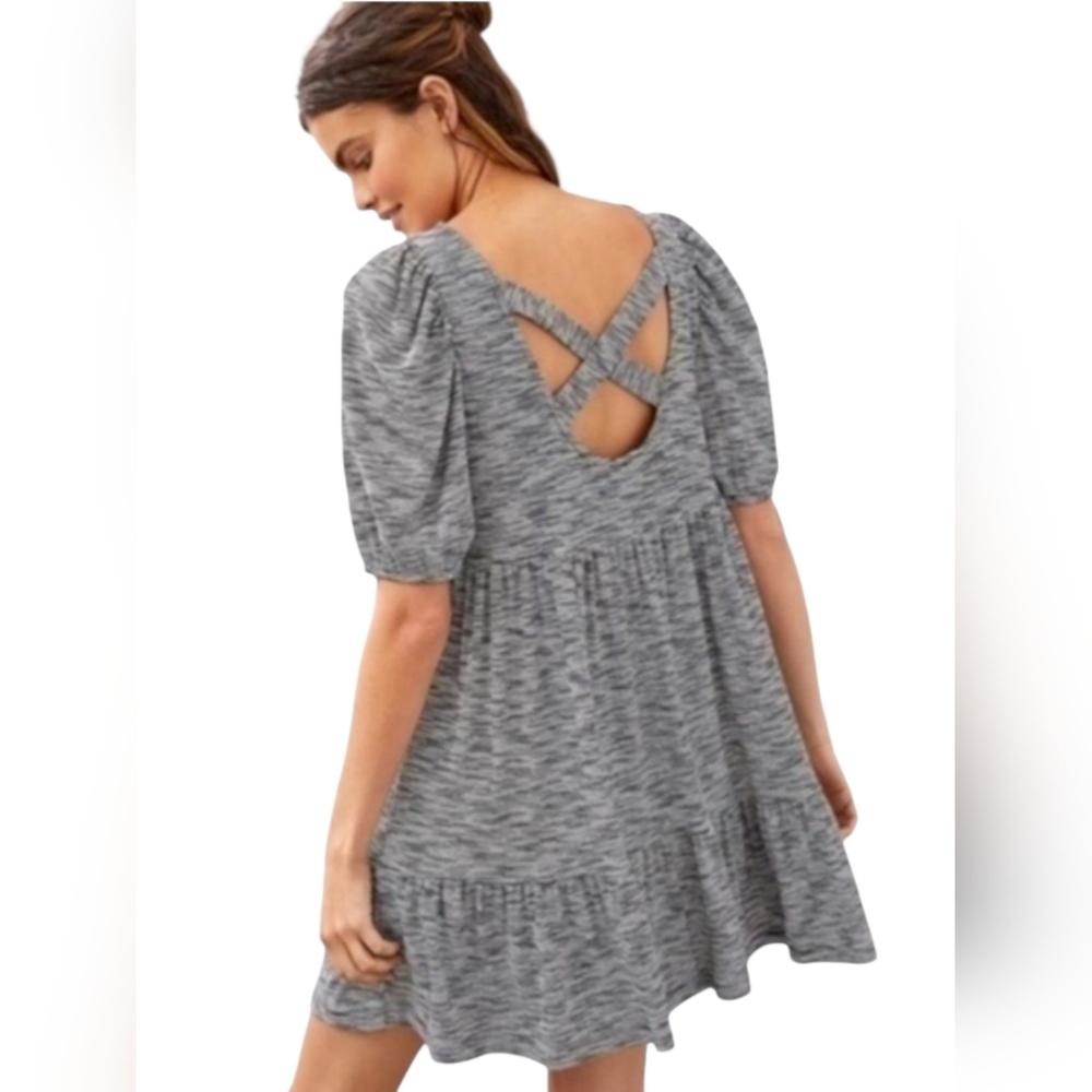 Anthropologie Daily Practice Flounced Minidress Striped Black And White Medium